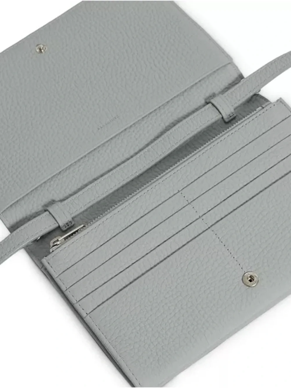 AllSaints Sage Green Pebbled Leather “Fetch” Crossbody Bag with Chain Strap - Picture 3 of 12